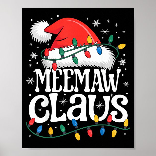 Poster Meemaw Claus Funny Xmas Christmas Grandma Holiday  (Frente)