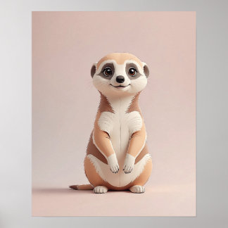 Poster Meerkat Adorável - Muro de Enfermeira Animal Safar