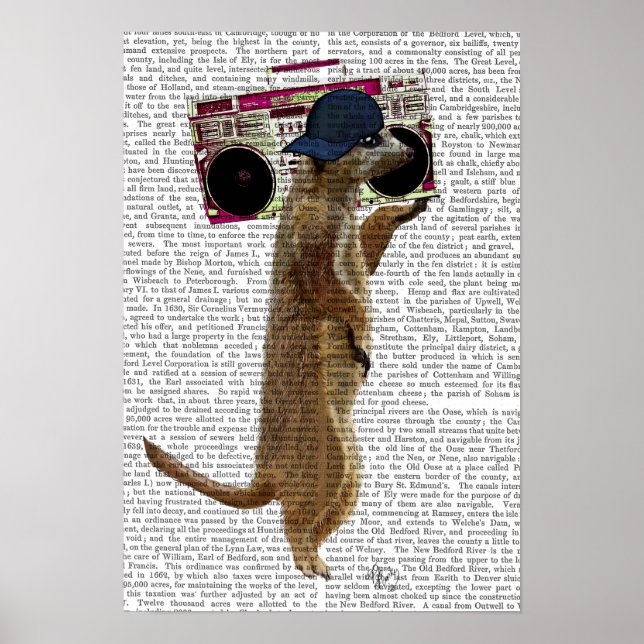 Poster Meerkat com o Boom Box Ghetto Blaster (Frente)