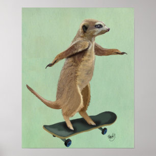 Póster Meerkat No Skateboard