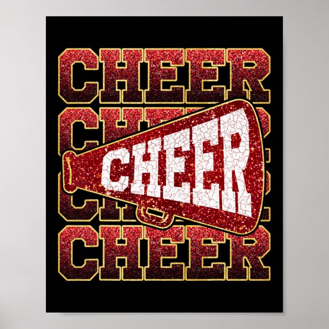 Poster Megafone de Animação Engraçado Chefe de Torcida Es (Frente)