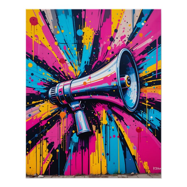 Póster Megaphone Madness: Bold Street Art Energy (Frente)