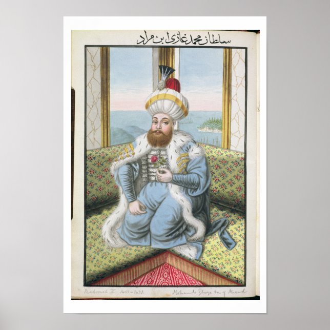 Poster Mehmed II (1432-81), chamado "Fatih", o Conquistad (Frente)