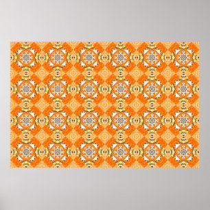 Poster Mehndi design. Ilustração de rasterização. Poo