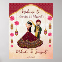 Mehndi sangeet dançando casal indiano lotus árabe