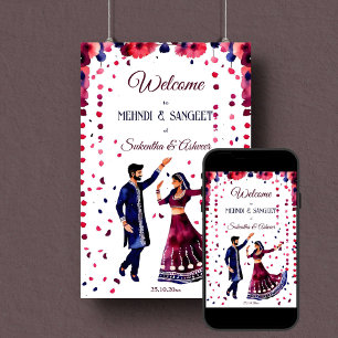Poster Mehndi Sangeet, símbolo de boas-vindas da Índia