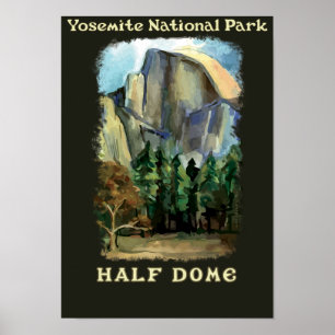 Poster Meia abóbada, vintage-estilo do parque nacional d
