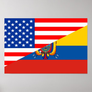 Poster meia bandeira EUA de Estados Unidos América