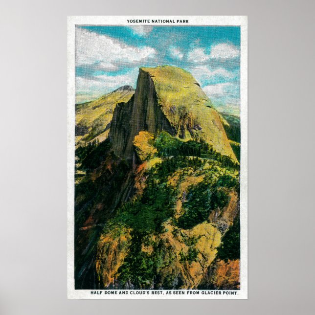 Poster Meia Dome e o Resto da Nuvem do Glacier Point (Frente)