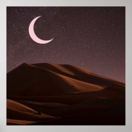 Poster Meia Lua do Deserto Noturno