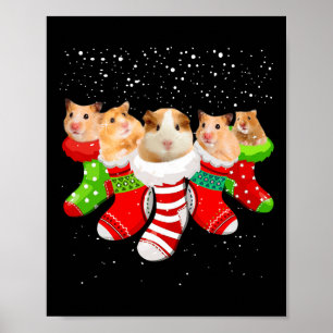 Poster Meias De Natal De Hamster Dons De Xmas Engraçados