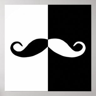 Poster Meio bigode preto e branco