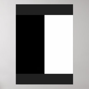 Poster meio branco meio preto, meio preto meio branco