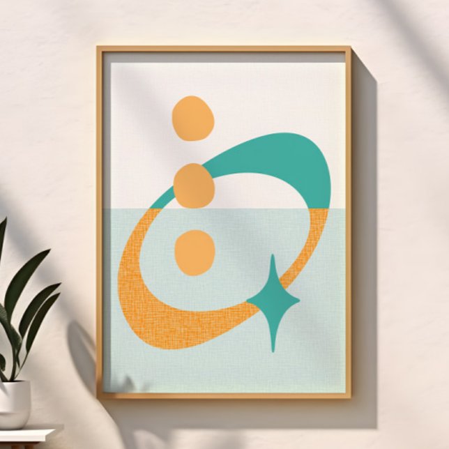 Poster Meio século Atômico Aqua, Laranja, Teal (Criador carregado)