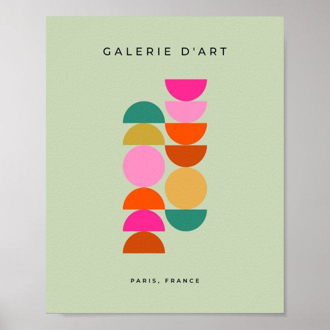 Poster Meio século Colorido Verde Geométrico (Frente)