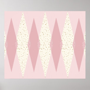 Poster Meio século de árgyle Rosa Moderno