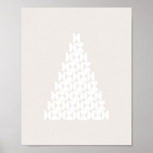 Poster Meio século de Árvore de Natal Moderno Beige Whi