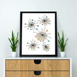 Poster Meio século de Starburst Atômica Moderno Estilado