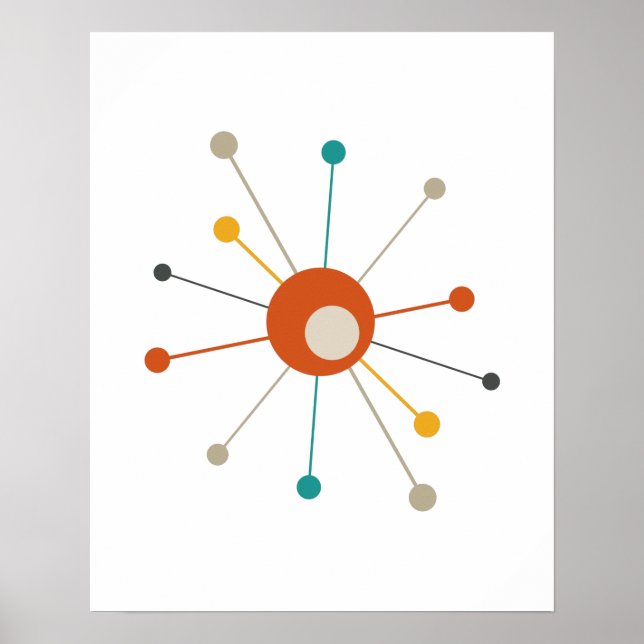 Poster Meio século de Starburst da Era Atômica Moderno (Frente)