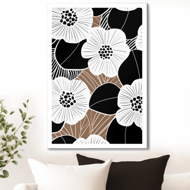 Poster Meio século Floral Moderno (Transform your space with the timeless beauty of mid century modern floral art print. )