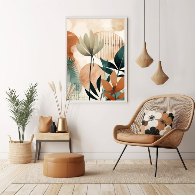 Poster Meio século Floral Retroativo Vintage Modern (Mix n' match in retro mid century modern style with a retro floral poster print from Wild on Flowers)
