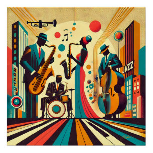 Póster Meio século Jazz Age Quartet