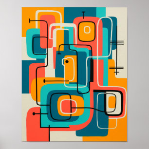 Poster Meio século Modern Abstrato Art