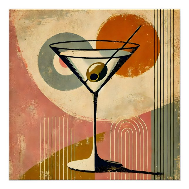 Póster Meio século Modern Art Martini (Frente)