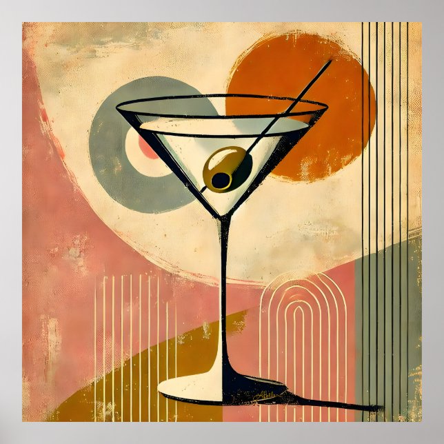 Poster Meio século Modern Art Martini (Frente)