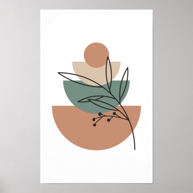 Poster Meio século Modern Boho Wall Art. (Frente)