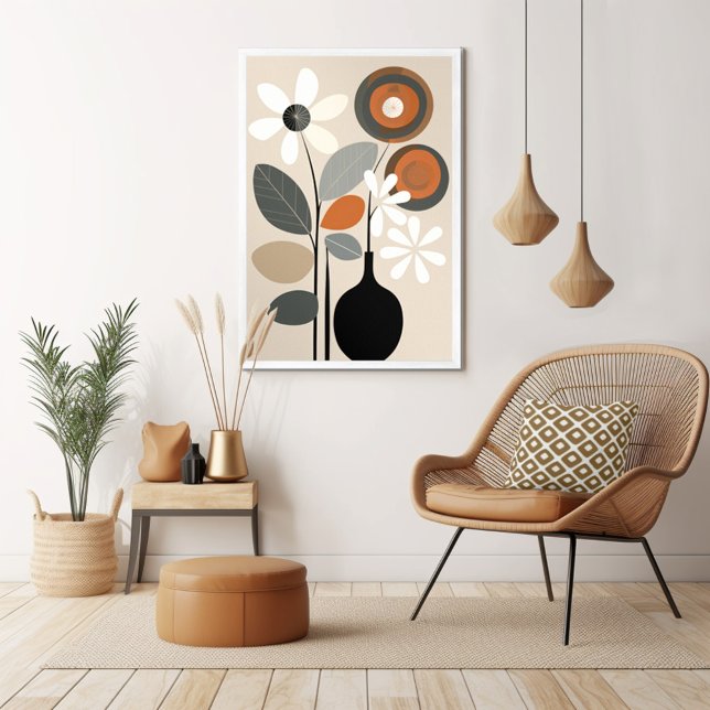 Poster Meio século Modern Floral (Unleash your inner art enthusiast with Wild on Flowers gallery quality Giclee print artwork poster. )