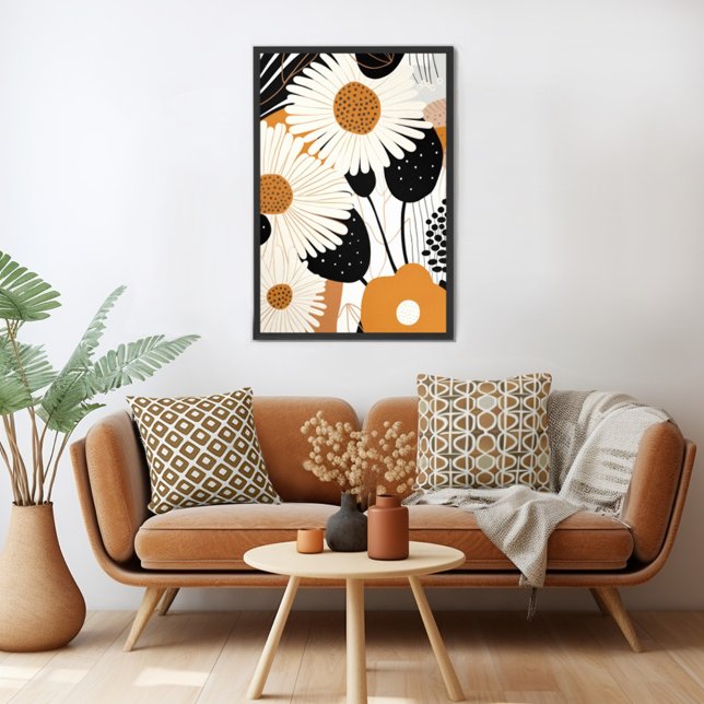 Poster Meio século Modern Floral (Unleash your inner art enthusiast with Wild on Flowers gallery quality Giclee print artwork poster. )