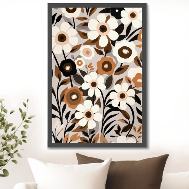 Poster Meio século Modern Floral (Transform your space with the timeless beauty of mid century modern floral art print. )