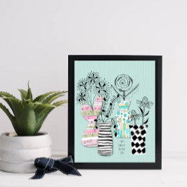 Poster Meio século Modern Floral Personalizado
