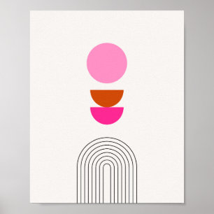 Poster Meio século Moderno 04 Cor-De-Rosa Sol E Arco Arco