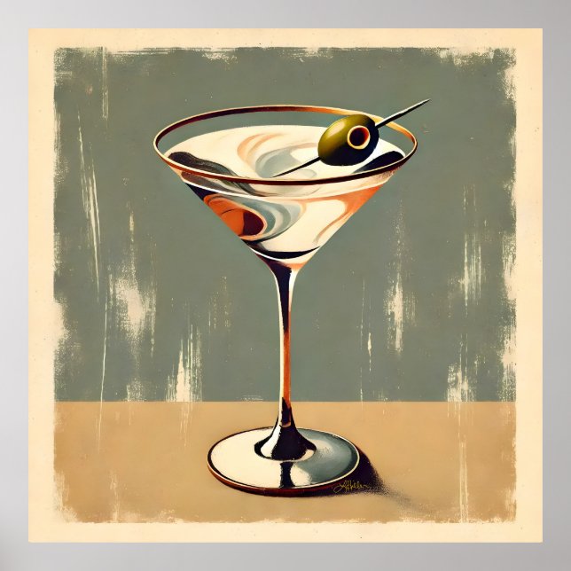 Poster Meio século Moderno 1 Pintura de Martini Olive (Frente)