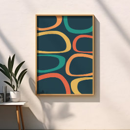 Poster Meio século Moderno Amarelo, Laranja, Teal