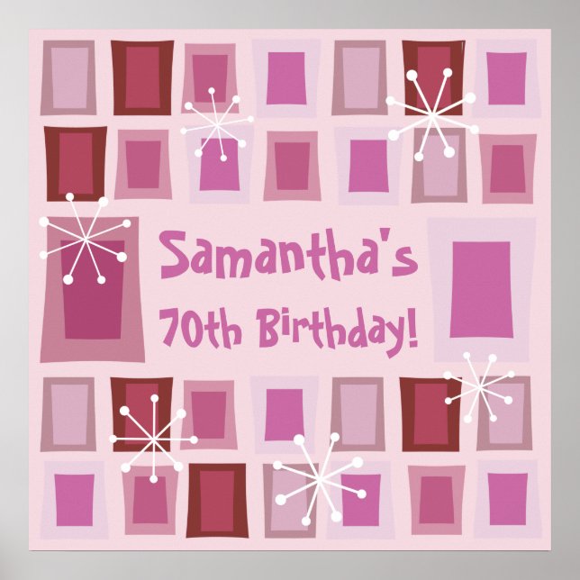 Poster Meio século moderno, cor-de-rosa (Frente)