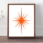 Poster Meio século Moderno de Starburst Atômica Laranja<br><div class="desc">Você pode dizer uma explosão laranja brilhante! Este impressão de arte de parede retrorreflectora certamente adiciona um pop de cor às suas paredes. Parte da coleção de Meios séculos.</div>