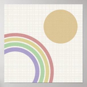 Poster meio século Moderno Rainbow Sun