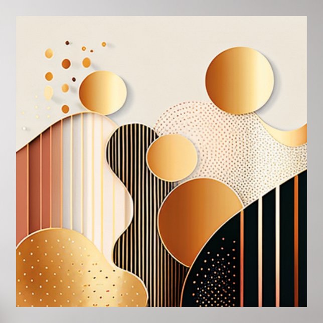 Poster Meio século Terracotta Brown e Beige (Frente)