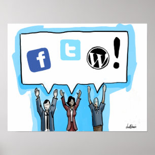 Póster Meios sociais FTW!