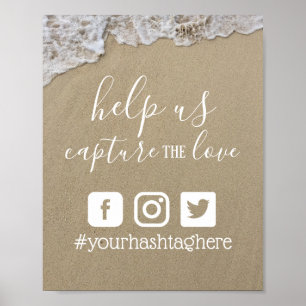 Poster Meios sociais Instagram Hashtag do casamento de