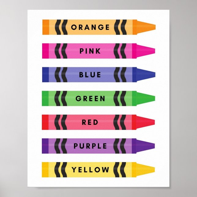 Poster MEKIMI - Cores Vocabulários Crayons (Frente)