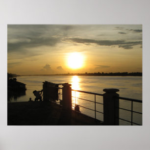 Poster Mekong River Sunset ... Nong Khai, Isaan, Tailândi