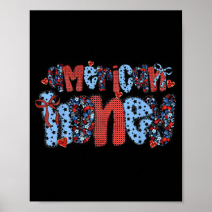 Poster Mel americano 4 de julho gráfico patriótico fofo