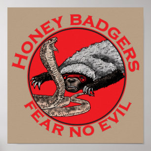 Poster Mel Badgers não tem medo de Mau Badass Cobra