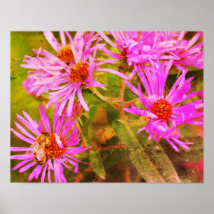 Poster Mel Bee Aster Flor Arte Afastada