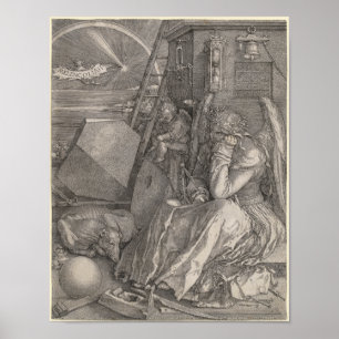 Poster Melancholia mim, gravando por Albrecht Durer
