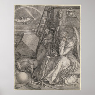 Poster Melancholia mim, gravando por Albrecht Durer